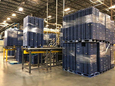 Distribution crates stored in Garner, N.C.