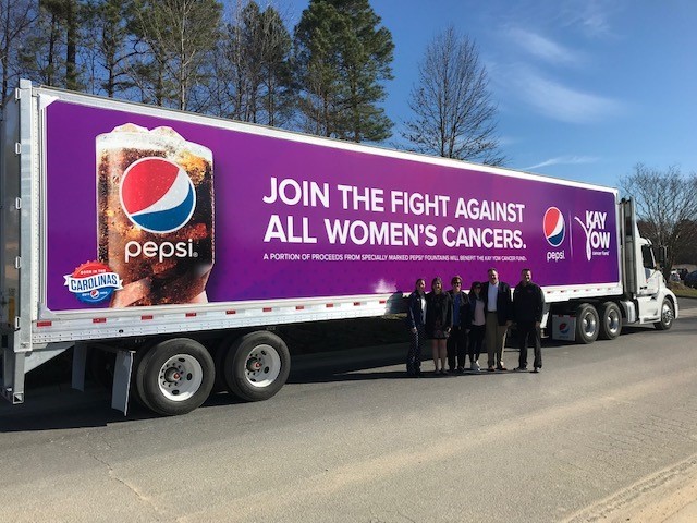 Specialty truck wrap promoting the PBV/Kay Yow Cancer Fund partnership